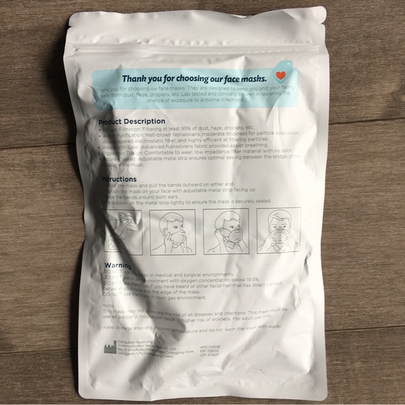 Basic New 5pc disposable face masks… - Picture 2 of 2